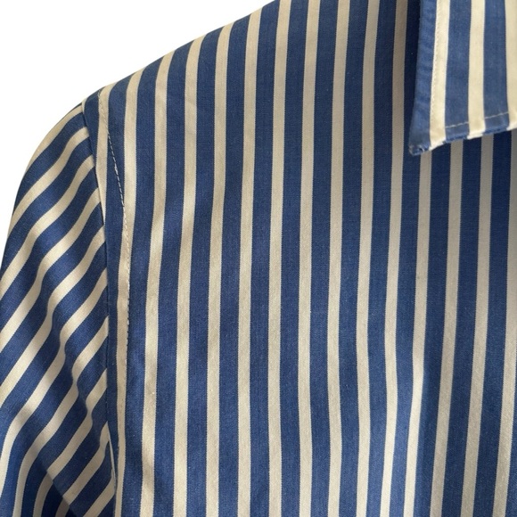Chaps No Iron Button-Down Shirt Size Medium Striped Business Casual Preppy - Picture 6 of 14